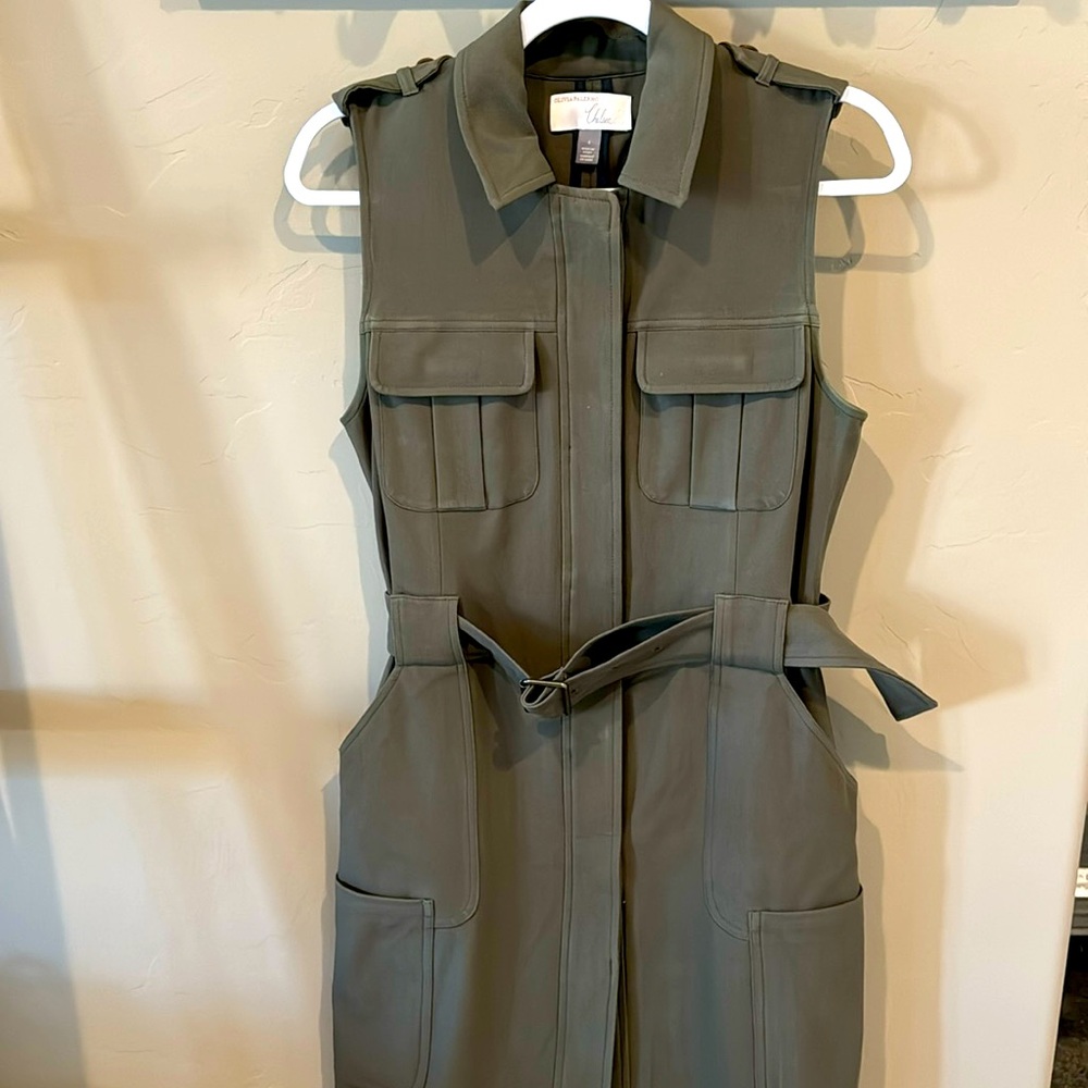 Olivia Palermo Chelsea28 military green trench vest Size S